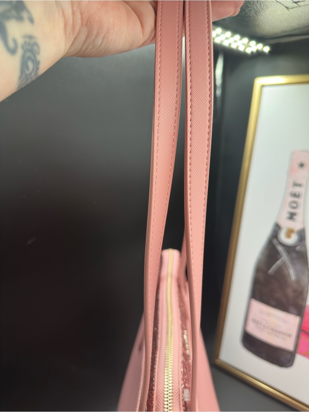 NWT KATE SPADE Pink Glitter Trim Tote Bag – Chic Everyday Carry - Picture 4 of 9